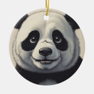 Panda Cartoon Tekenkunst Keramisch Ornament