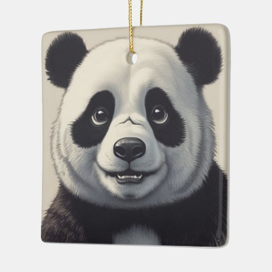 Panda Cartoon Tekenkunst Keramisch Ornament (Links)