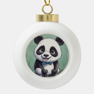 Panda Cartoon Tekenkunst Keramische Bal Ornament