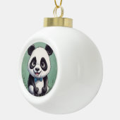 Panda Cartoon Tekenkunst Keramische Bal Ornament (Rechts)