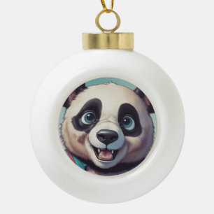 Panda Cartoon Tekenkunst Keramische Bal Ornament