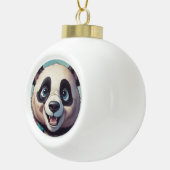 Panda Cartoon Tekenkunst Keramische Bal Ornament (Rechts)