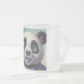 Panda Cartoon Tekenkunst Matglas Koffiemok (Voorkant rechts)