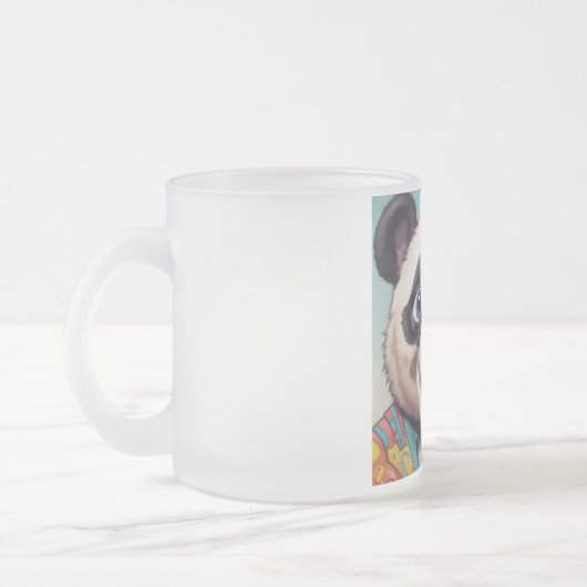 Panda Cartoon Tekenkunst Matglas Koffiemok (Links)