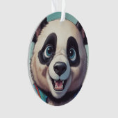 Panda Cartoon Tekenkunst Ornament (voorkant)