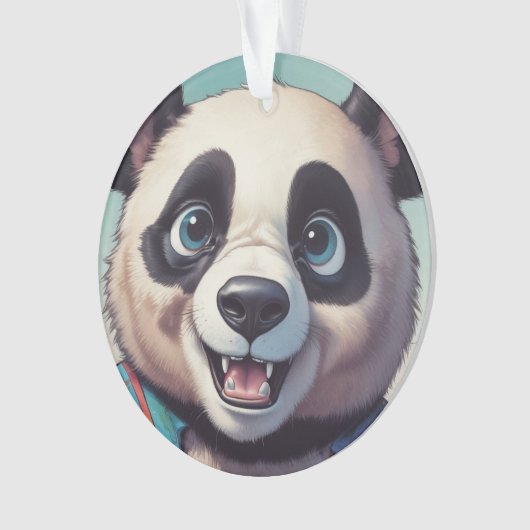 Panda Cartoon Tekenkunst Ornament (voorkant)
