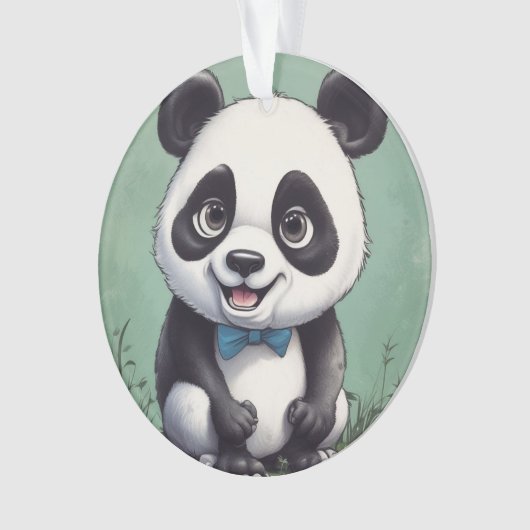 Panda Cartoon Tekenkunst Ornament (voorkant)