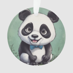 Panda Cartoon Tekenkunst Ornament
