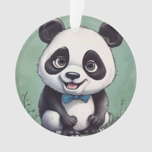 Panda Cartoon Tekenkunst Ornament (voorkant)