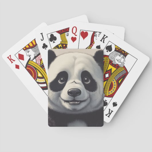 Panda Cartoon Tekenkunst Pokerkaarten (Achterkant)