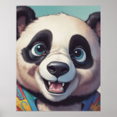 Panda Cartoon Tekenkunst Poster (Voorkant)