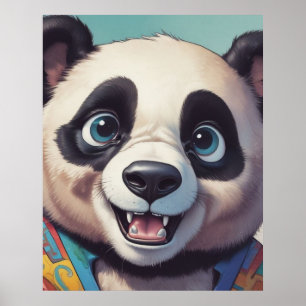 Panda Cartoon Tekenkunst Poster