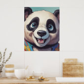 Panda Cartoon Tekenkunst Poster (Keuken)