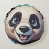 Panda Cartoon Tekenkunst Rond Kussen (Achterkant)