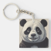 Panda Cartoon Tekenkunst Sleutelhanger (Voorkant)