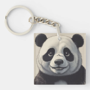 Panda Cartoon Tekenkunst Sleutelhanger