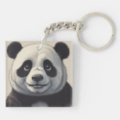 Panda Cartoon Tekenkunst Sleutelhanger (Achterkant)