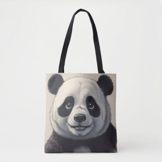 Panda Cartoon Tekenkunst Tote Bag (Voorkant)