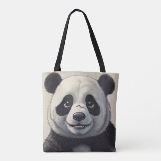 Panda Cartoon Tekenkunst Tote Bag (Achterkant)