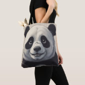 Panda Cartoon Tekenkunst Tote Bag (Dichtbij)
