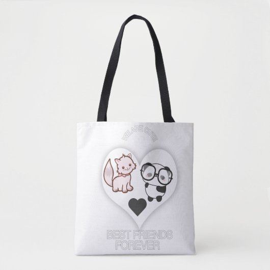 PANDA CAT biedt leuke Tote Bag (Voorkant)