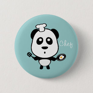 Panda chef-Button Ronde Button 5,7 Cm