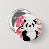 Panda Cherry Blossom Ronde Button 5,7 Cm (Voorkant /achterkant)