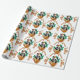 Panda Christmas Brown inpakpapier