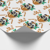 Panda Christmas Brown inpakpapier (Hoek)