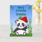 Panda Christmas Folded Greeting Card Kaart (Gele Bloem)
