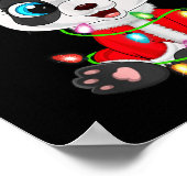 Panda Christmas Lights Santa Costume Cute Animal X Poster (Hoek)