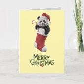 Panda Christmas Stocking Kaart (Voorkant)