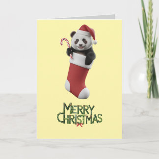 Panda Christmas Stocking Kaart