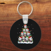 Panda Christmas Tree Lights Xmas Sweater Holiday P Sleutelhanger (Voorkant)
