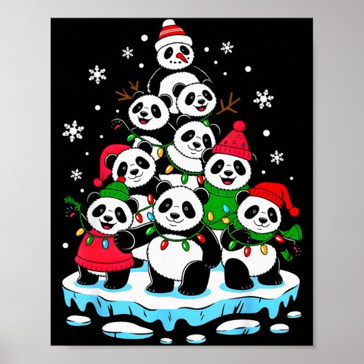 Panda Christmas Tree Panda Lover Xmas Squad Men Wo Poster (Voorkant)