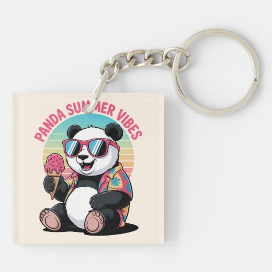 Panda Cool Été Glace Enfant Sleutelhanger (Achterkant)