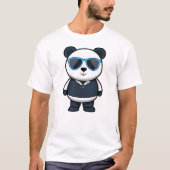 Panda Cool with Sunglasses, Trendy Cartoon Panda T-shirt (Voorkant)