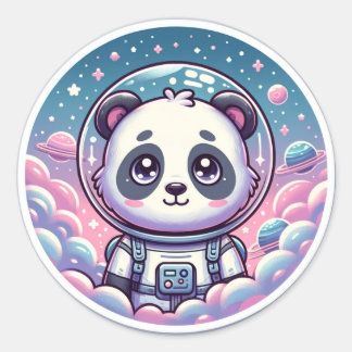 Panda Cosmic Dreamer De Space Zen Master Ronde Sticker