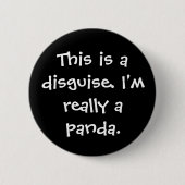 Panda Costume Ronde Button 5,7 Cm (Voorkant)