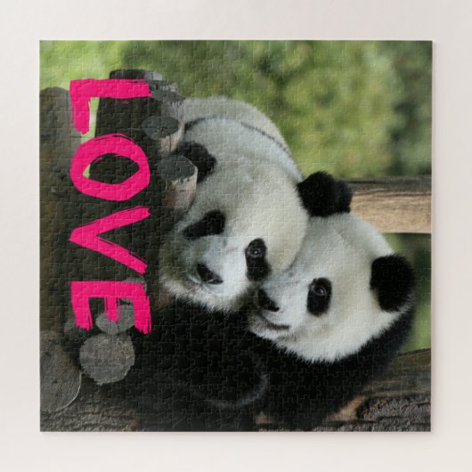Panda Couple Puzzle personaliseren Legpuzzel (Horizontaal)
