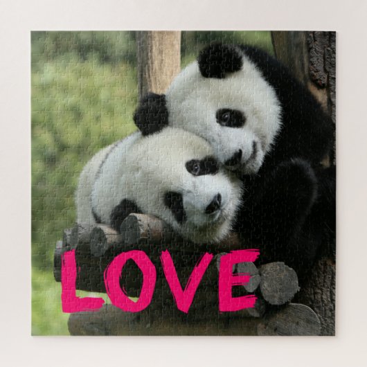 Panda Couple Puzzle personaliseren Legpuzzel (Verticaal)