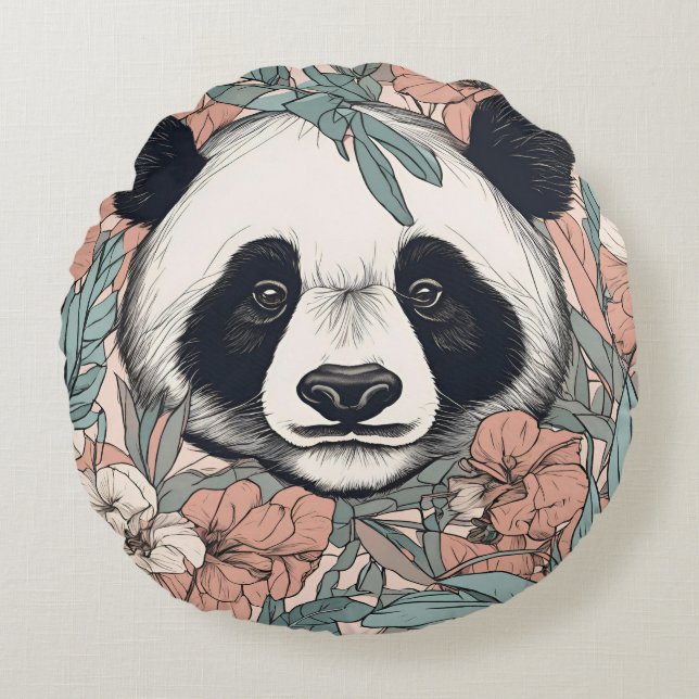 Panda coussin rond kussen (Voorkant)