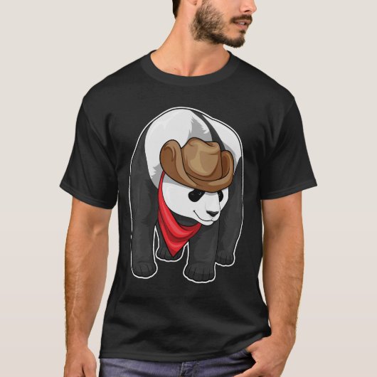 Panda Cowboy pet T-shirt (Voorkant)