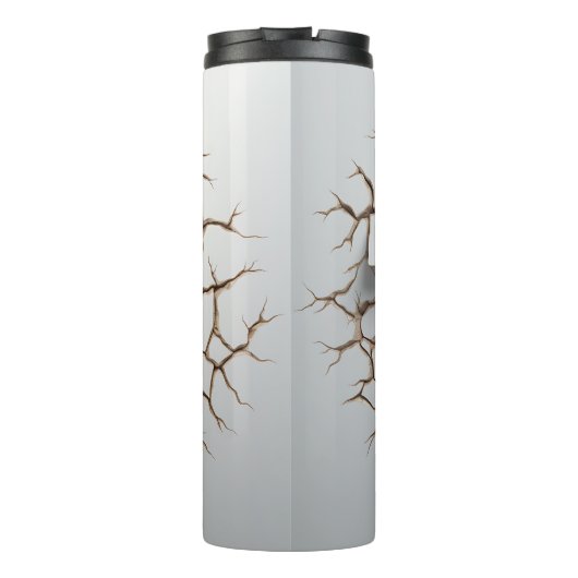 Panda Cracked Hole Art Panda Smashed Wall 3D Thermosbeker (Achterkant)