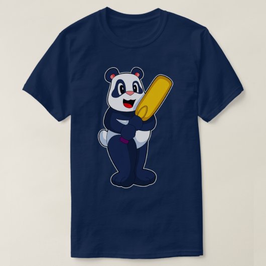 Panda Cricket bat T-shirt (Design voorkant)