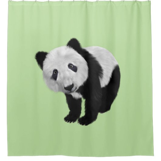 Panda Cub Green Douchegordijn (Voorkant)