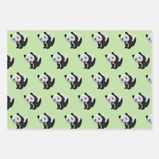 Panda Cub Green Inpakpapier Vel (Voorkant)