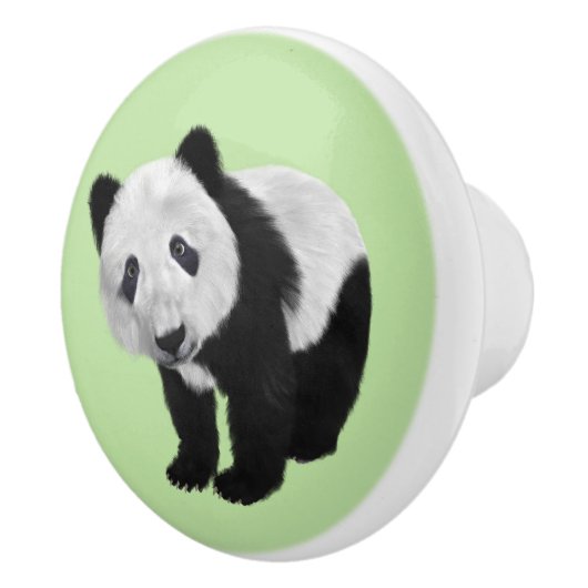 Panda Cub Green Keramische Knop (Rechts)
