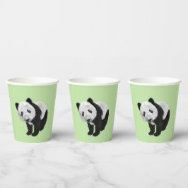 Panda Cub Green Papieren Bekers