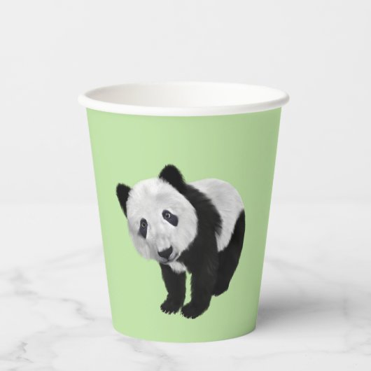Panda Cub Green Papieren Bekers (Voorkant)